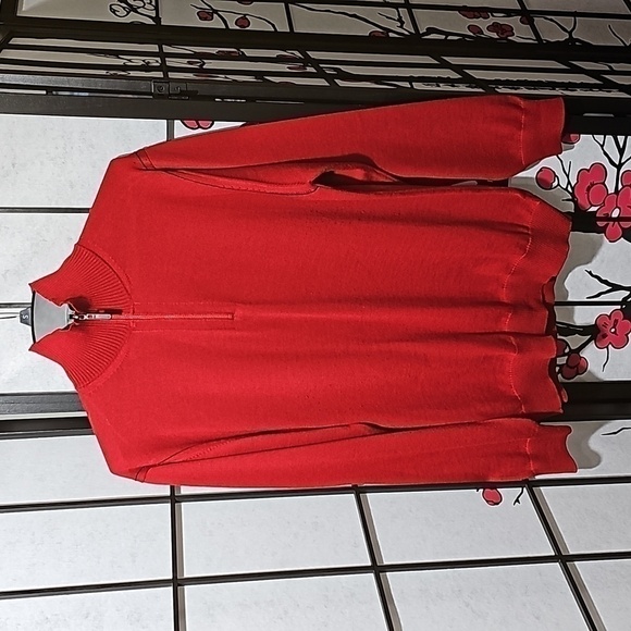 Luciano Visconti Red 1/4 Zip Pullover Sweater Size Large - Picture 2 of 7
